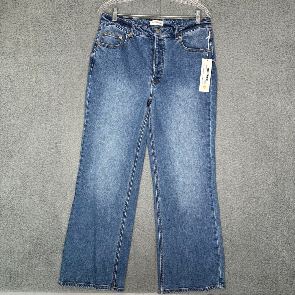 78&Sunny Braylon Straight Leg Cropped Jean Pacific Blue Womens Size 12 NWT